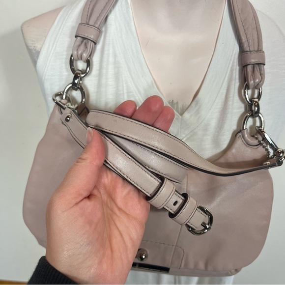 Coach Leather Kristin Shoulder Crossbody Purse Bag Hobo Champagne Pink - Picture 8 of 12
